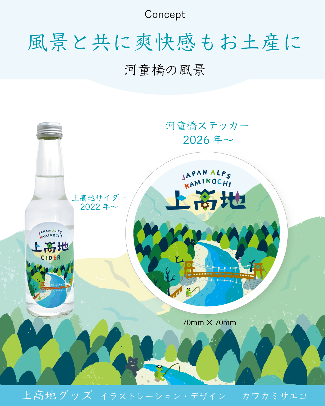 河童橋ステッカー